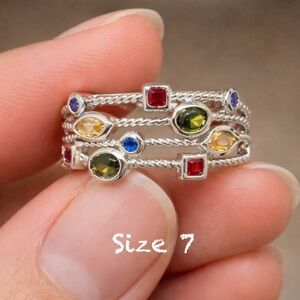 Multicolored Sterling Silver Ring size 7